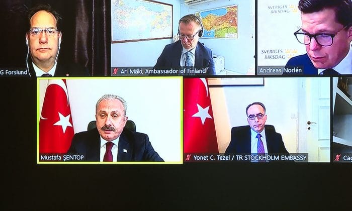 TBMM Başkanı Mustafa Şentop, Finlandiya Parlamentosu Başkanı Matti Vanhanen ve İsveç Parlamentosu Başkanı Andreas Norlen ile çevrimiçi üçlü bir görüşme gerçekleştirdi.